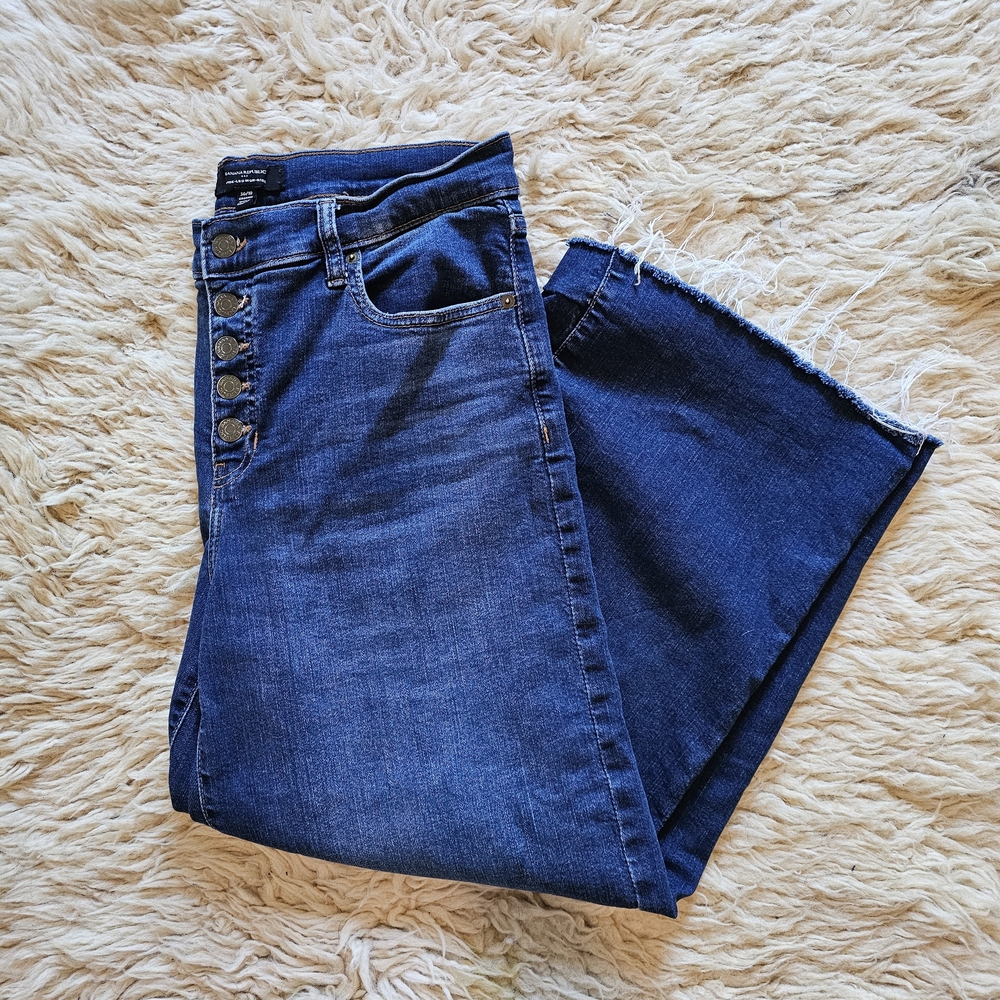 Banana Republic Wide-Leg High-Rise Cropped Jean Button Fly 30R